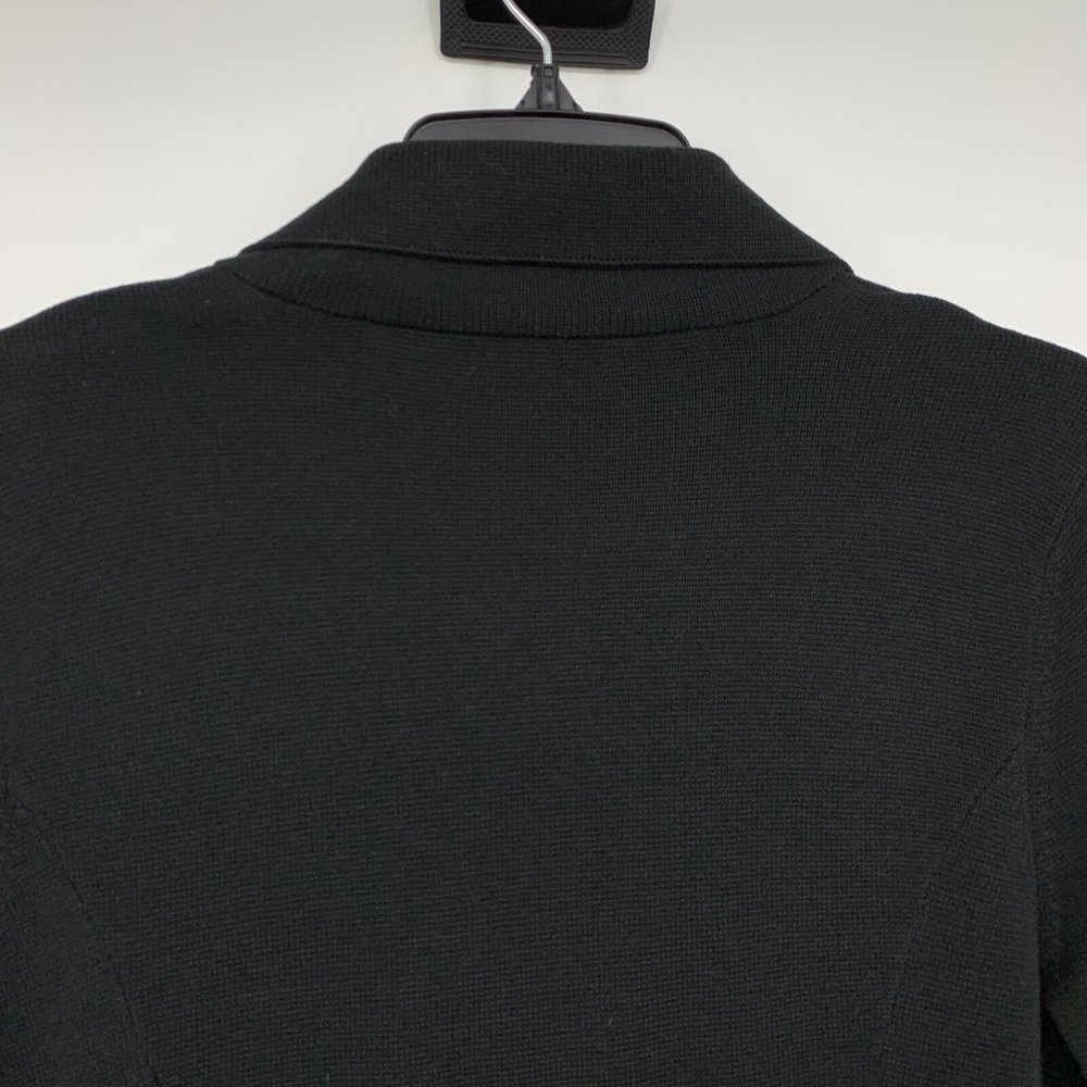 Eileen Fisher Jacket Black Silk Cotton Blend Blazer Pockets - Picture 7 of 9